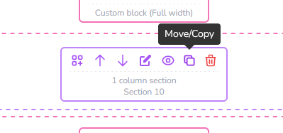 Move/Copy website editor sections