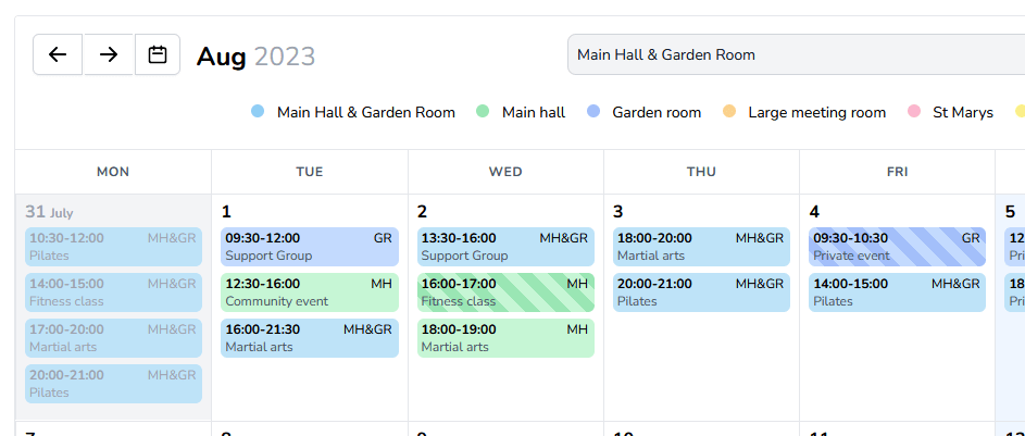 Highlighting pending bookings