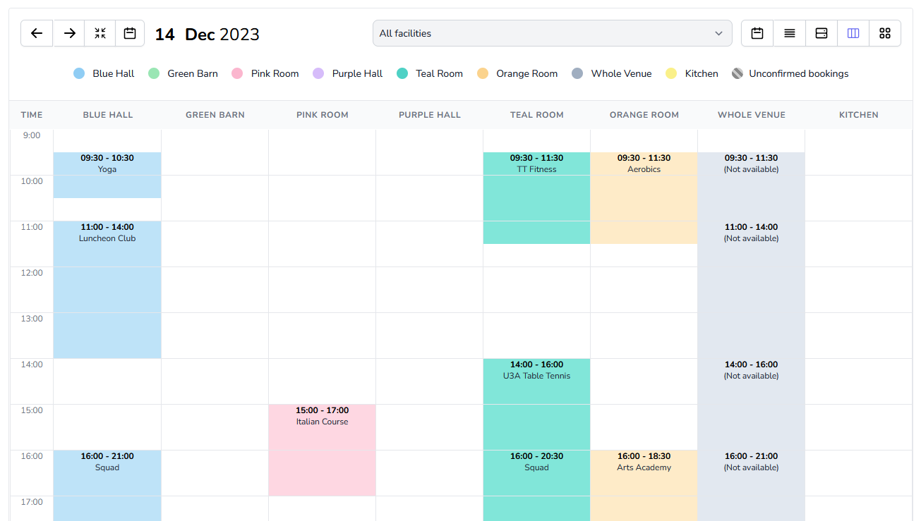 A new calendar view (layout) for LemonBooking